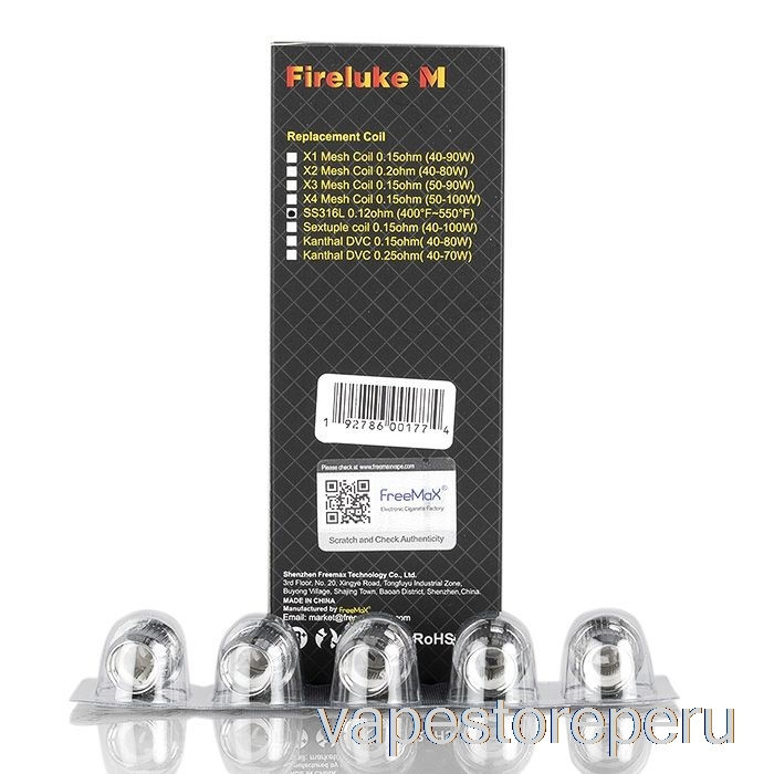 Bobinas De Repuesto De Malla Freemax Fireluke M / Tx Desechables Vape Bobinas De Malla Simple De 0.12ohm Ss316l